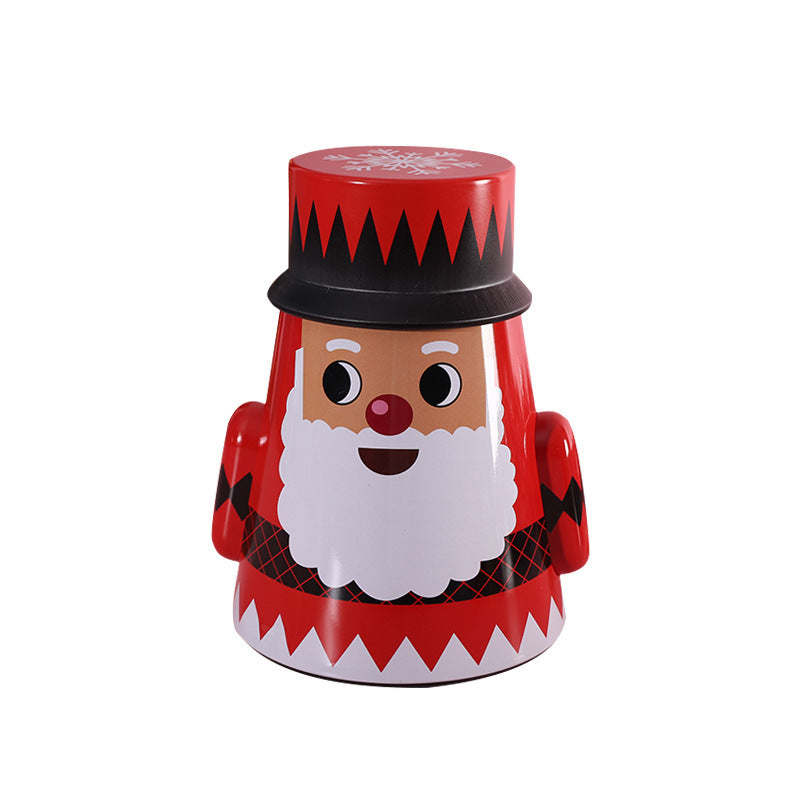 Wholesale Stainless Steel Shaped Santa Claus Candy Cookies and Dried Fruit Chocolate Boxes
